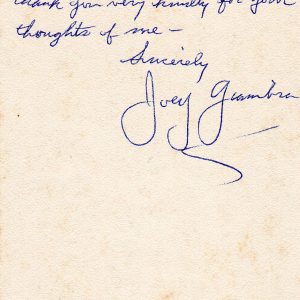 Joey Giambra Inscribed Signature 2