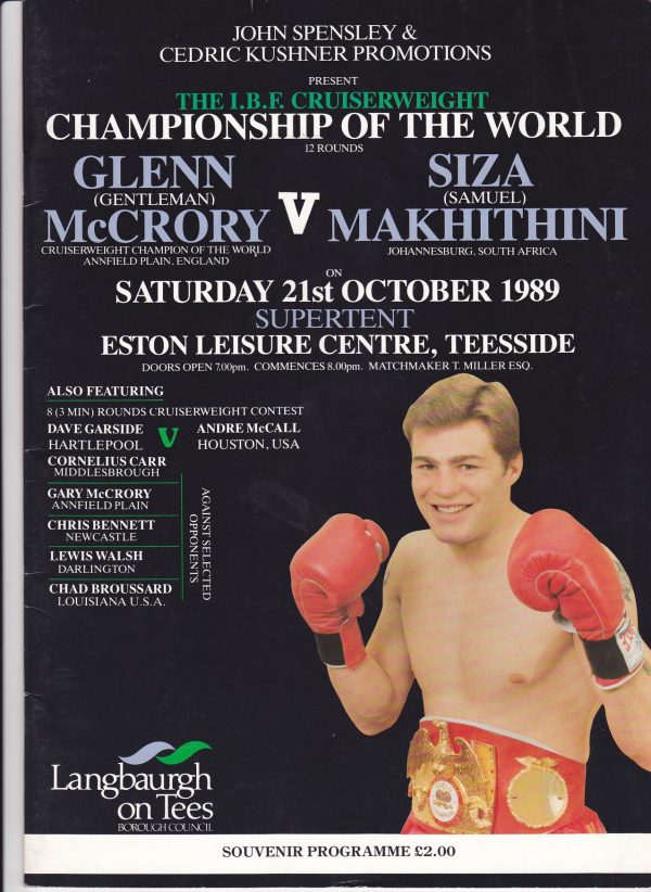 Glen McCroy VS Siza Makhithini