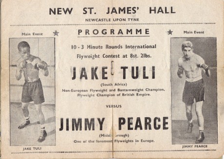 JAKE TULI VS JIMMY PEARCE 13-10-1952 CARD