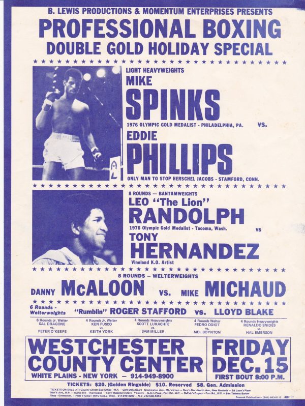 Mike Spinks Vs Eddie Phillips A4 Poster