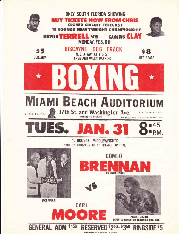 Poster Advertising Ernie Terrell Vs Cassius Clay