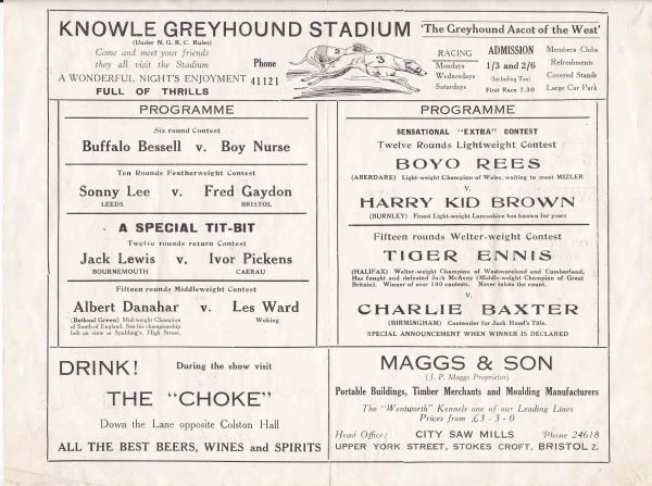 Tiger Ennis V Charlie Baxter 1934