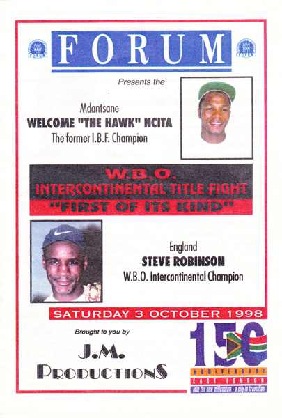 WELCOME NCITA VS STEVE ROBINSON 3-10-1998