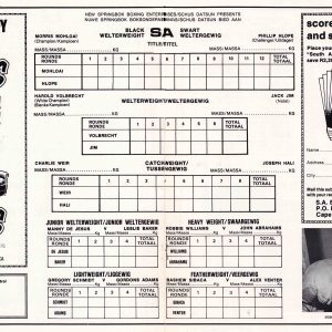 Charlie Weir vs Joseph Hali score card - African Ring