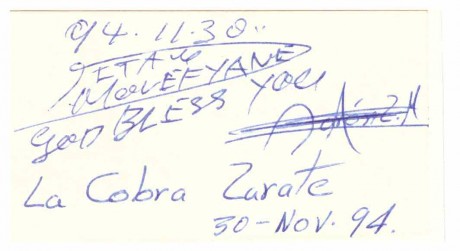 Detau Molefeyane and ‘La Cobra’ Aaron Zarate autographs