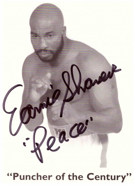 Ernie Shavers autograph. Fought Muhammad Ali