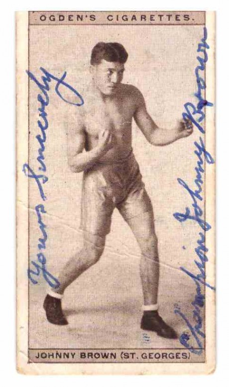 Johnny Brown autographed cigarette card boxed 1919-1928