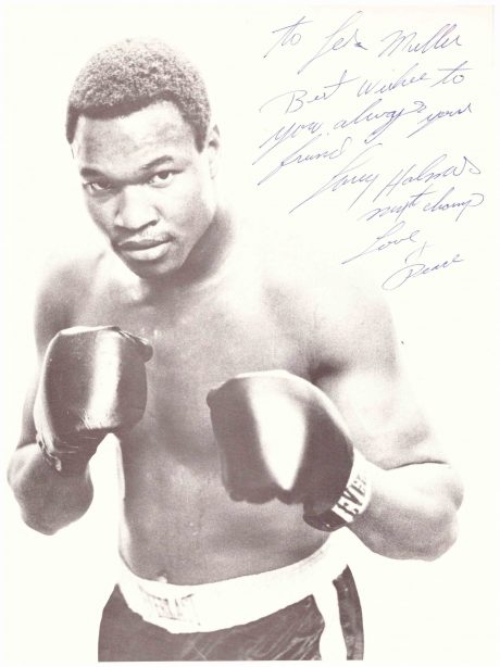 Larry Holmes inscribed to Les Muller