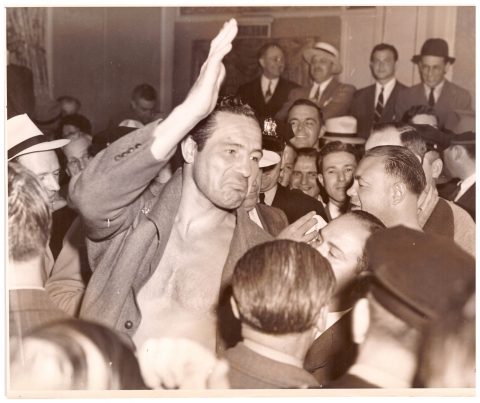 Max Baer after beating Tony Galento - African Ring
