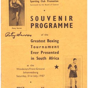 Petey Sarron 10 round bout with Freddie Miller in SA - African Ring