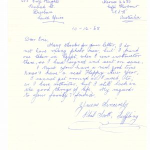 Phil Scott handwritten letter - African Ring