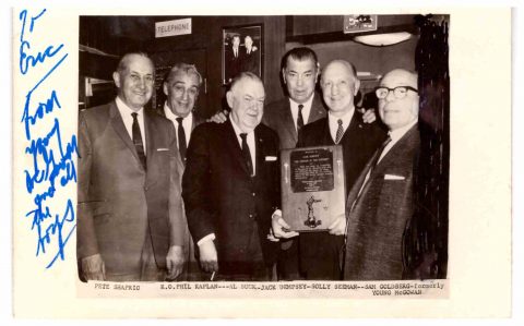 Post Card Pete Shaprio, K.O.Phil Kaplan, Al Buck,Jack Dempsey, Solly Seeman, Young McGowan - African Ring