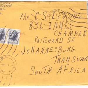 Red Burman to Chris 1967 envelope - African Ring