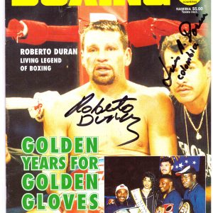 Roberto Duran and trainer signature - African Ring