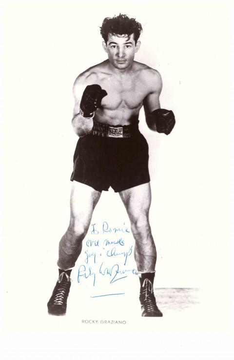 Rocky Graziano inscribed signature - African Ring