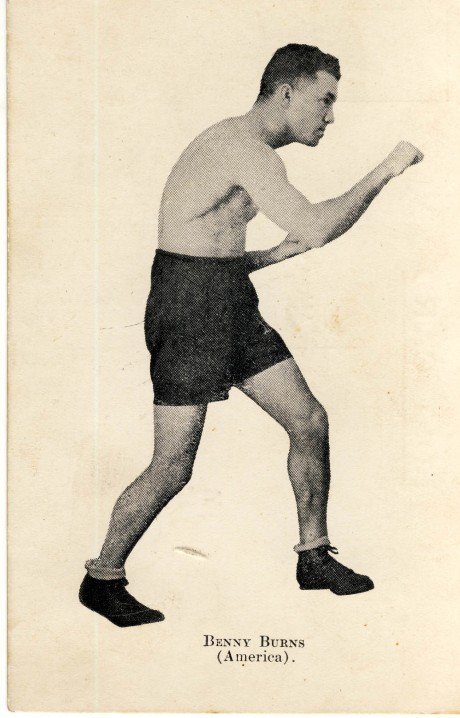 Benny Burns boxed 1925-1932 post card fought Ernie Eustice