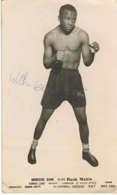 Gladstone Mahlo alias Homicide Hank SA Lightweight Champion 1950 - African Ring