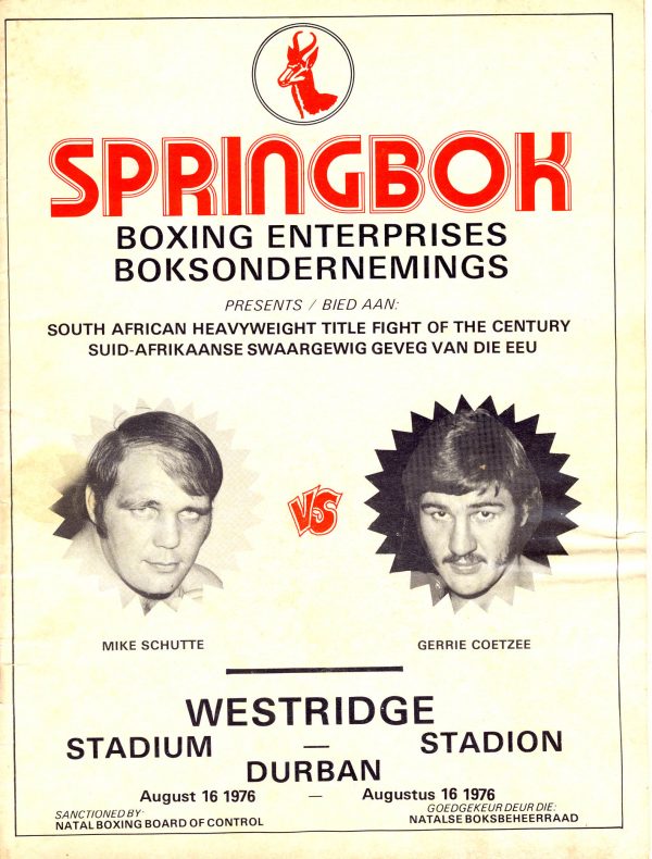 Mike Schutte vs Gerrie Coetzee - African Ring