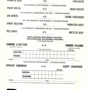 Pierre Fourie vs Gerrie Coetzee - African Ring