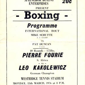 Pierre Fourie vs Leo Kakolewicz - African Ring