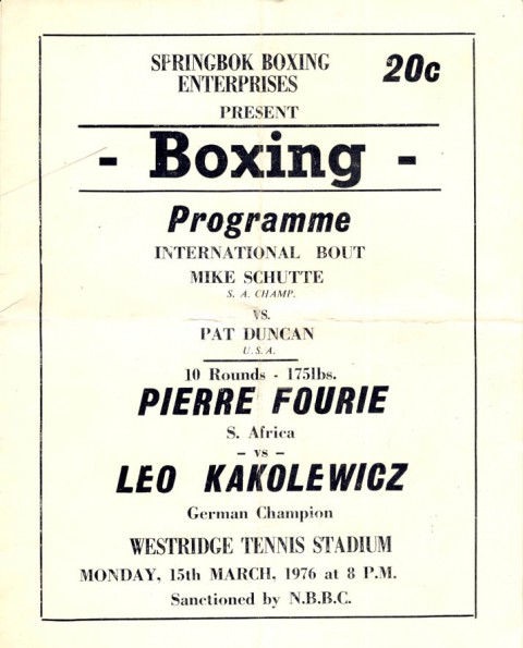 Pierre Fourie vs Leo Kakolewicz - African Ring