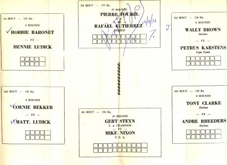 Pierre Fourie vs Rafael Gutierrez under card 1976