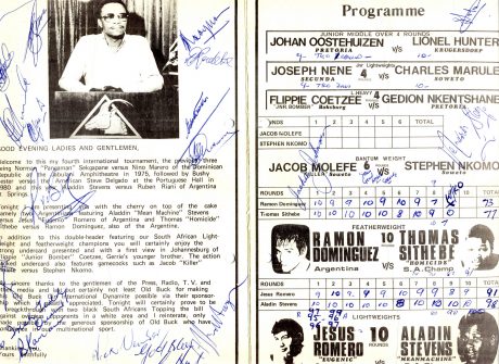 Aladin Stevens vs Jesus Romero 1983 signed