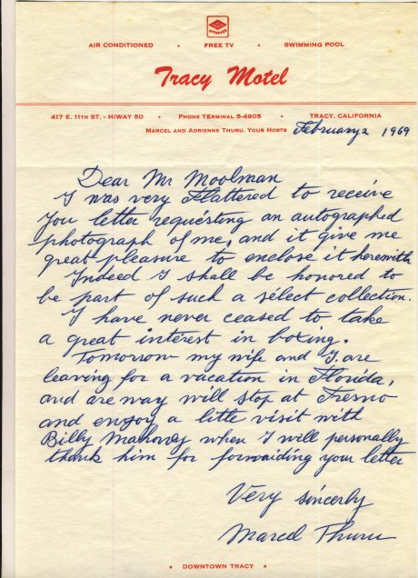 Marcel Thuru 1920-1930 letter