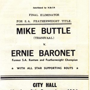 Mike Buttle vs Ernie Baronet - African Ring