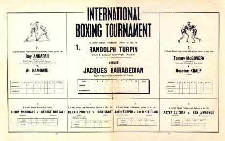 Randolph Turpin vs Jacques Hairabedian 1951 under card