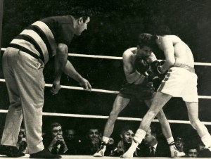 Rocky Marciano refs fight Arnie Taylor vs Robert Trott